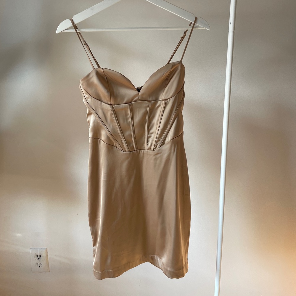 Dynamite satin corset bustier dress